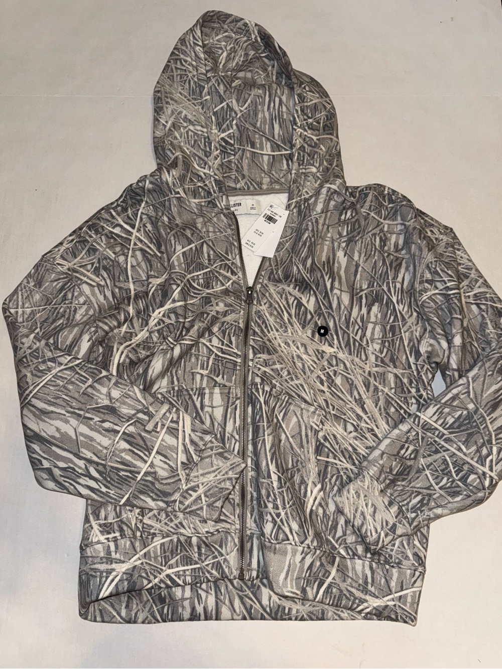 Holliter Hooded Zip-Up Sweatshirt - Gray Camouflage